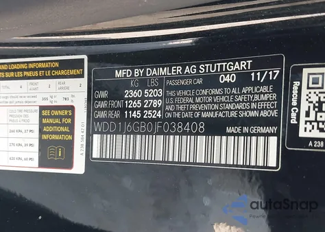 2018 Mercedes-Benz E 400 4Matic z USA, uszkodzony, nr VIN WDD1J6GB0JF038408